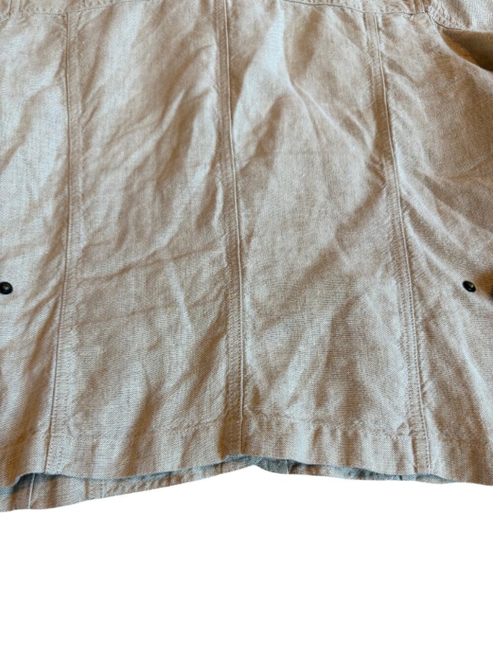 J. Jill Tan Linen Chore Jacket Casual Classy Button Front Collar X-Large Women's - Picture 12 of 12
